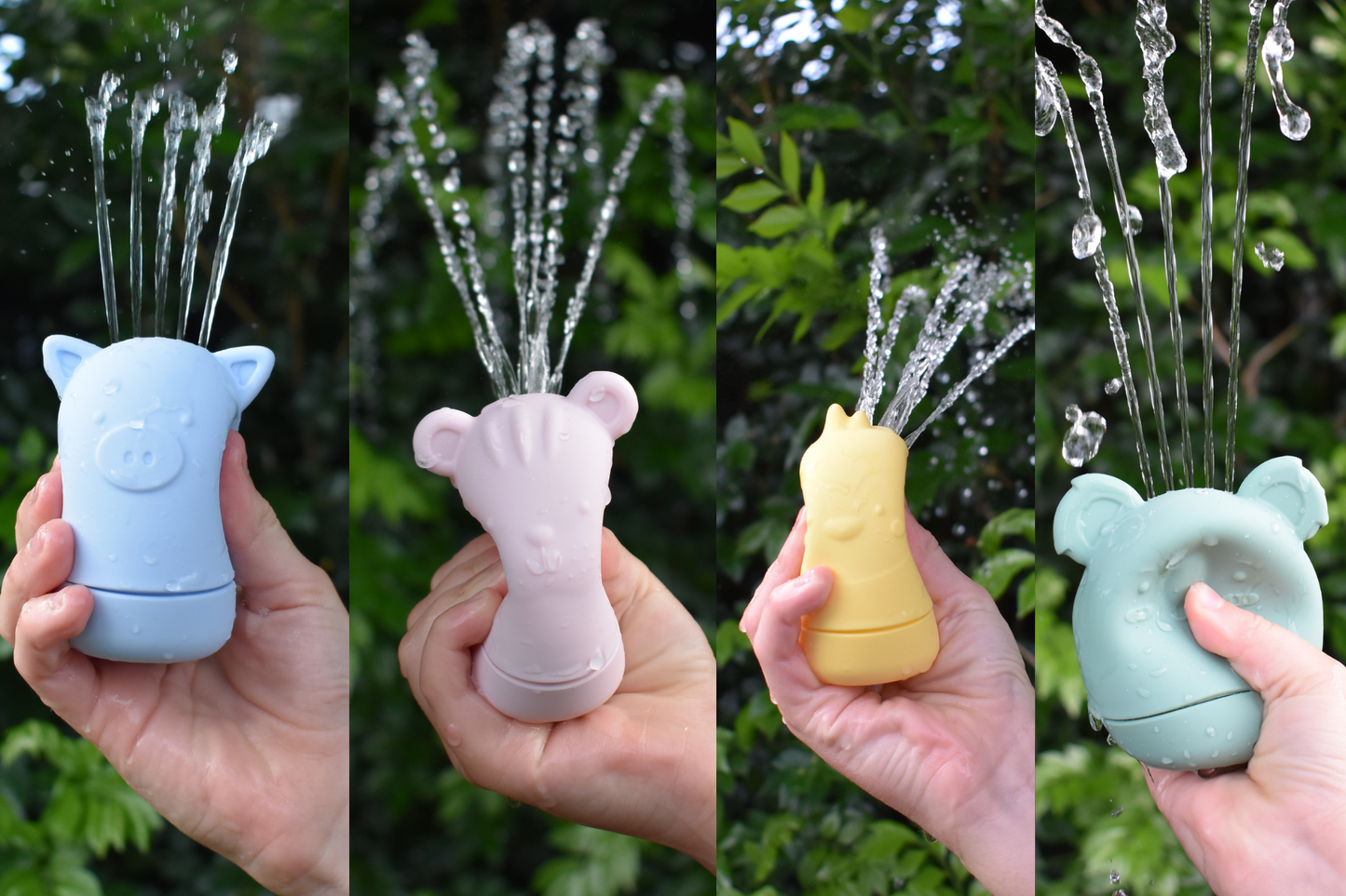 Silicone Brave Beasts Animal Pourers 4 Pcs Set- Pastel