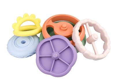 Silicone Sensory Rainbow Stacking Teether