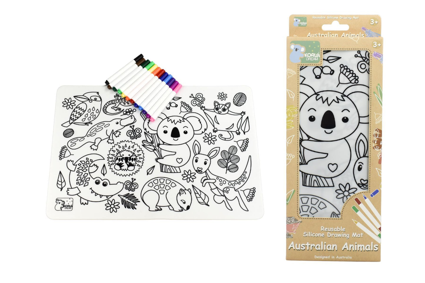 Reusable Silicone Drawing Mat- Australian Animals