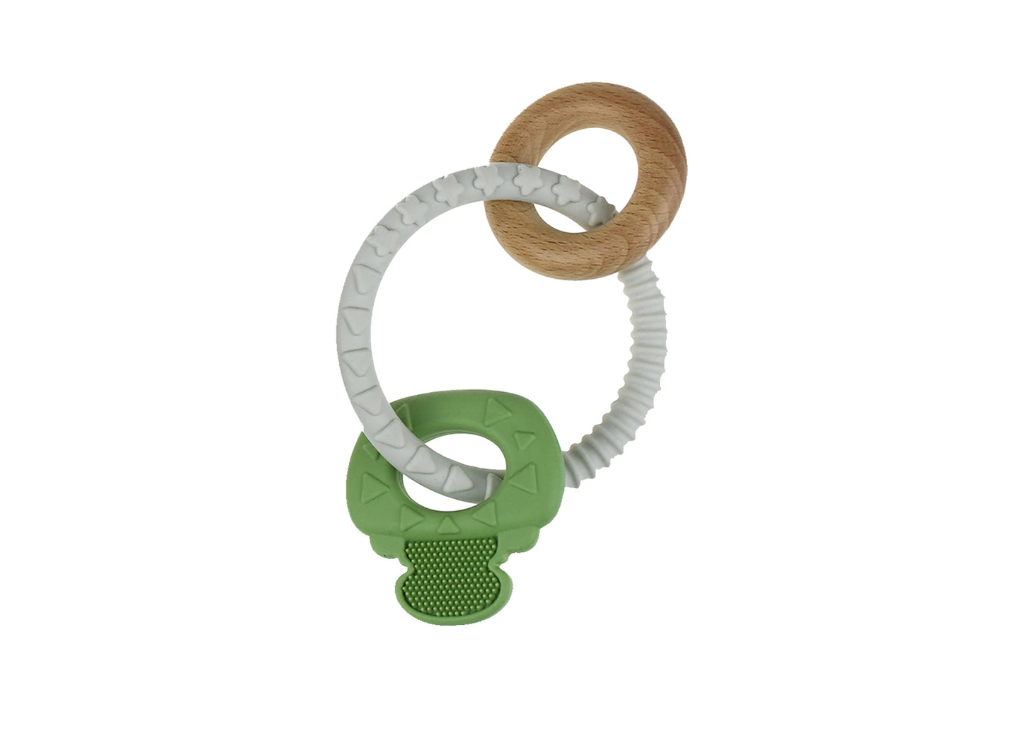 Textured Silicone Key Teether-Green