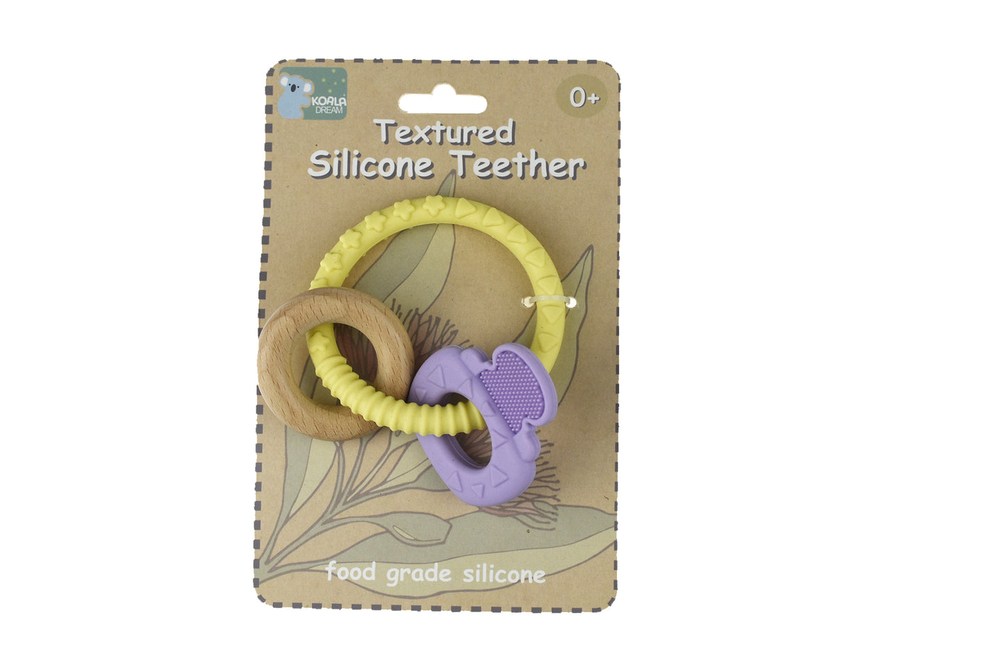 Textured Silicone Key Teether-Purple