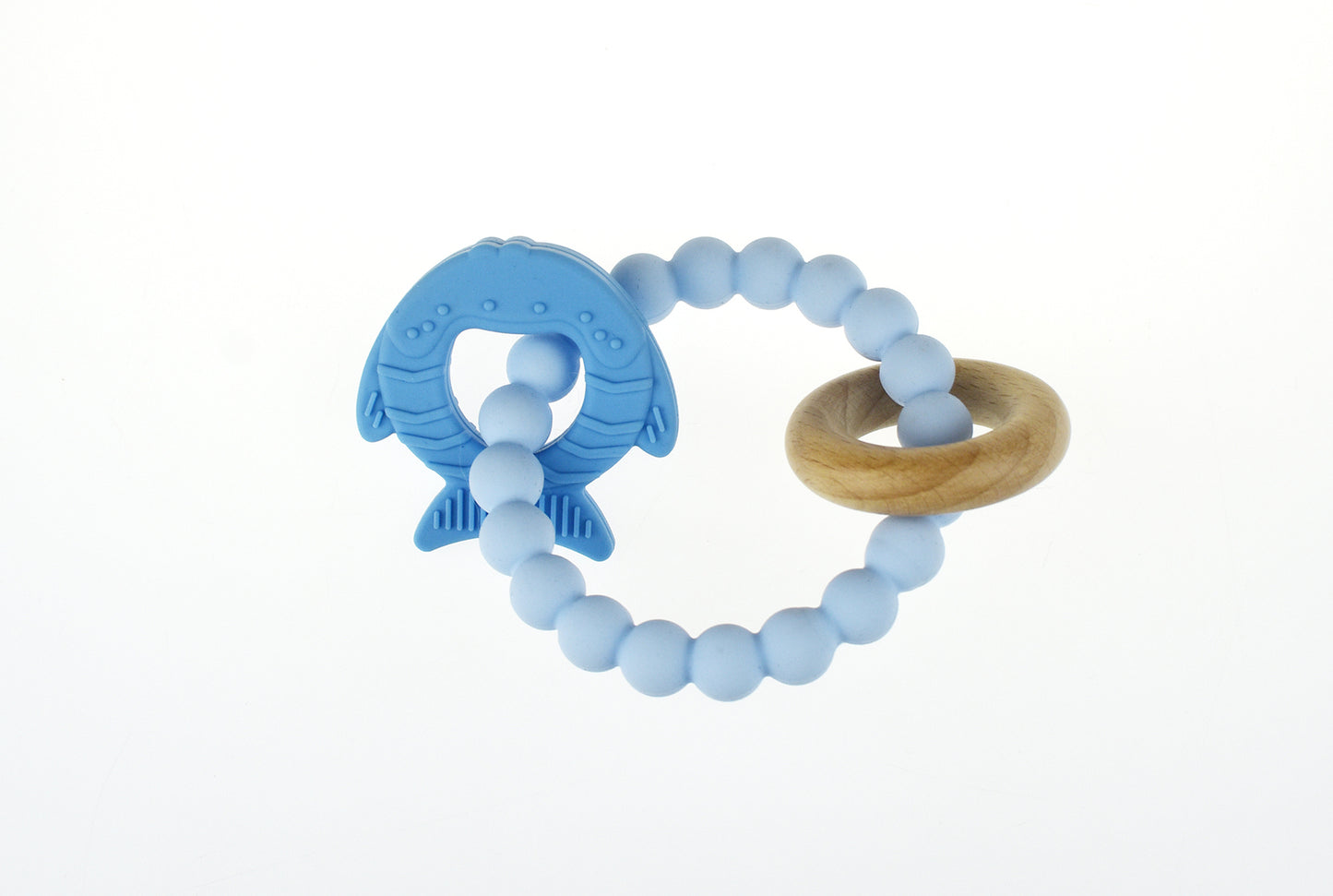 Textured Silicone Fish Teether-Blue