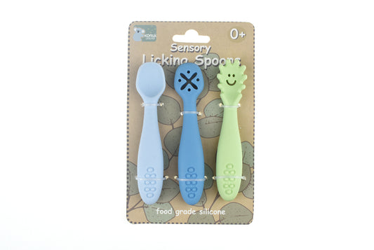 Sensory Silicone Licking Spoons-Blue