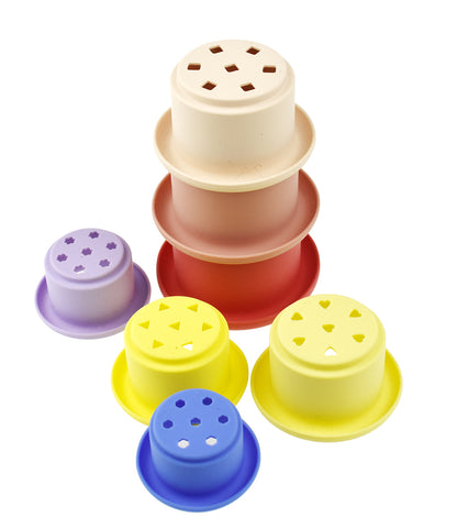 Stacking Cups 7 Pc Silicone Set-Pink