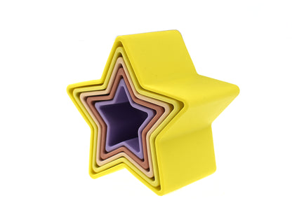 Stacking Stars 5 Pc Silicone Set-Purple/Yellow