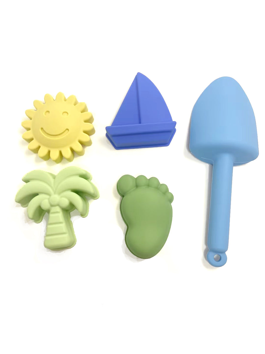 6Pc Silicone Beach Set Blue Sundae