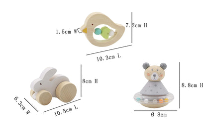 Calm & Breezy Baby Gift Set Bunny Bird Bear 3Pcs