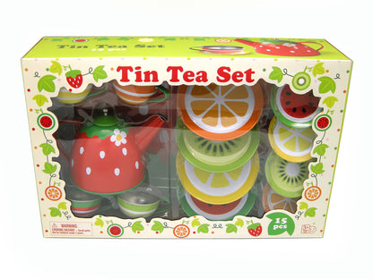 Fruit Tin Tea Set 15Pcs