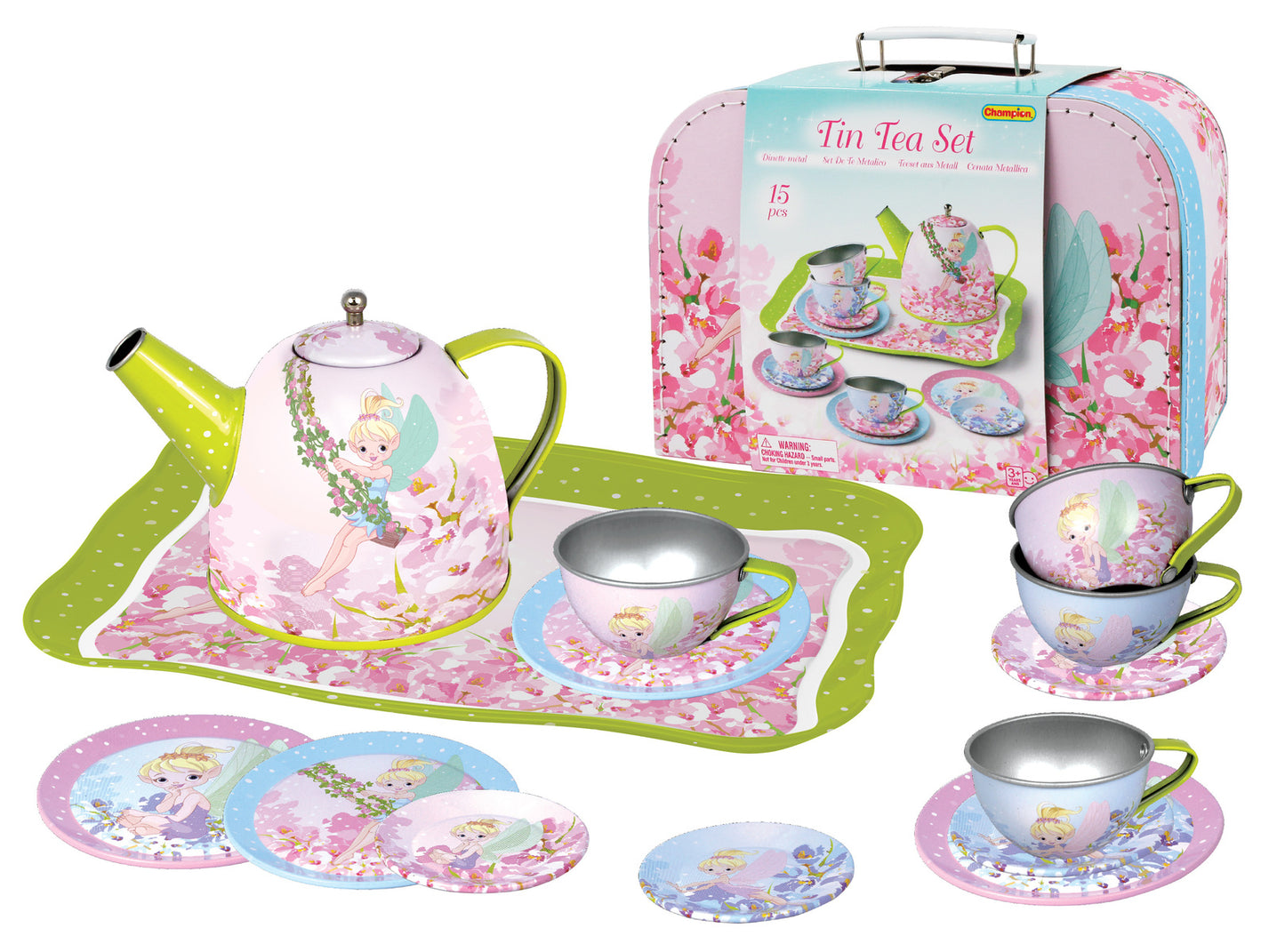 Fairy Tin Tea Set In Suitcase