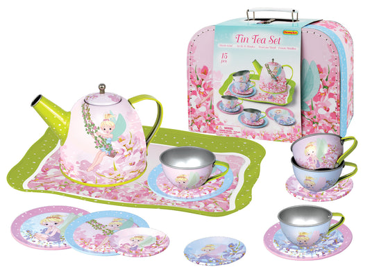 Fairy Tin Tea Set In Suitcase