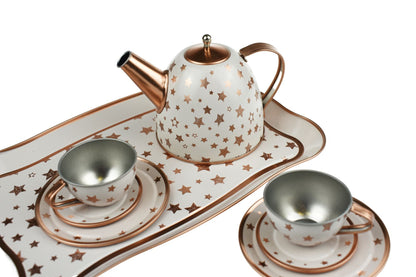 Gold Star Tin Tea Set In Suitcase