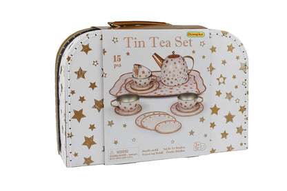 Gold Star Tin Tea Set In Suitcase