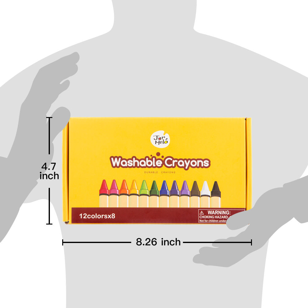 Washable Crayons Bulk Set 12Pcs -8Pk