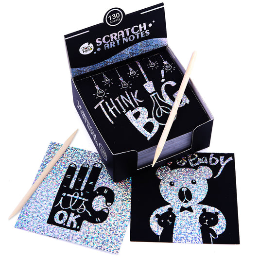 Scratch Art Notes Silver Shining 130Pcs