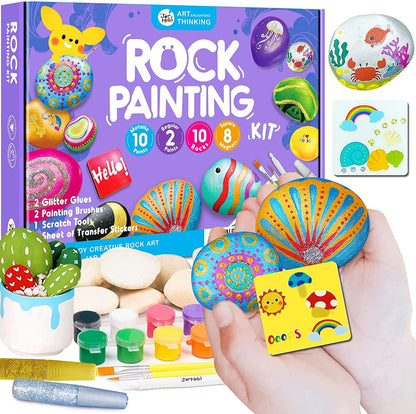 Rock Painting With Metallic Paints & Glitter Glues Craft Kit