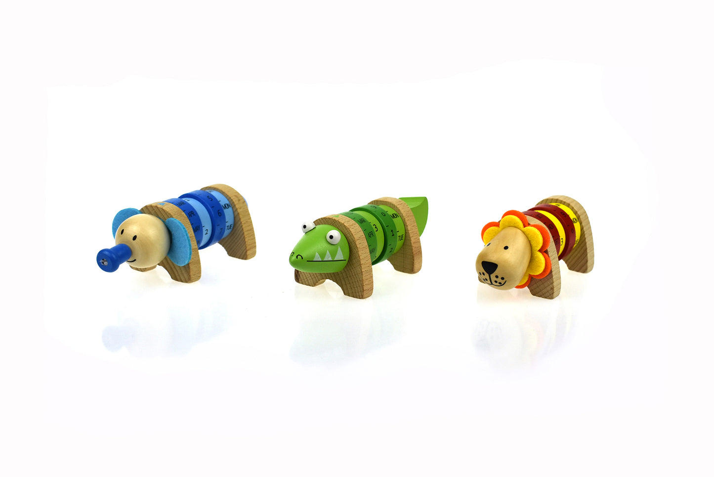 Wooden Perpetual Calendar-Jungle Animals Set Of 3