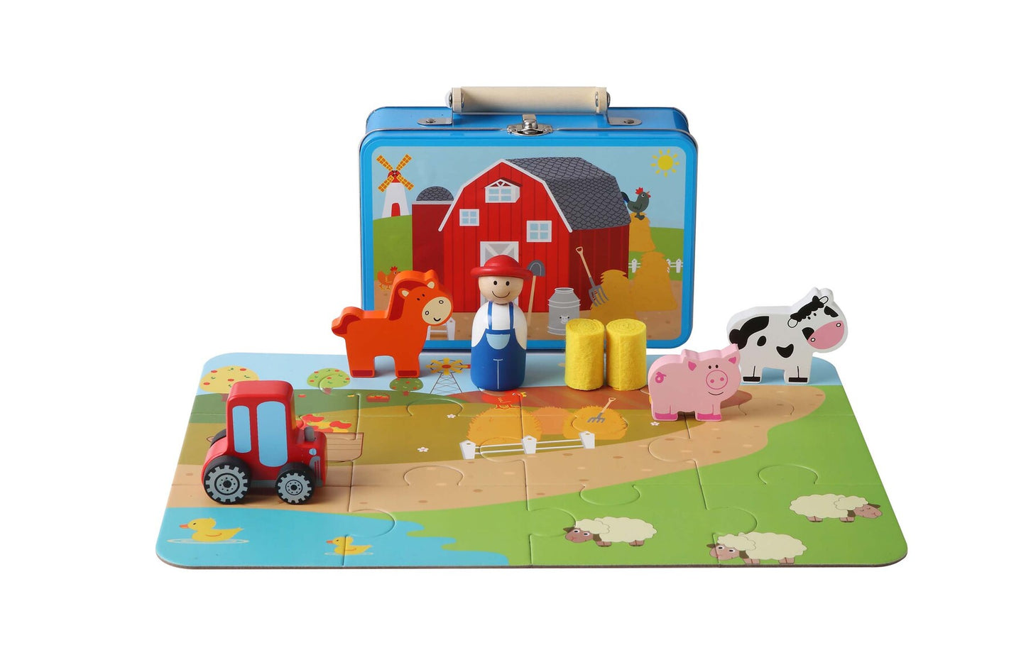 Farm Playset In Tin Case