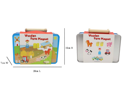 Farm Playset In Tin Case