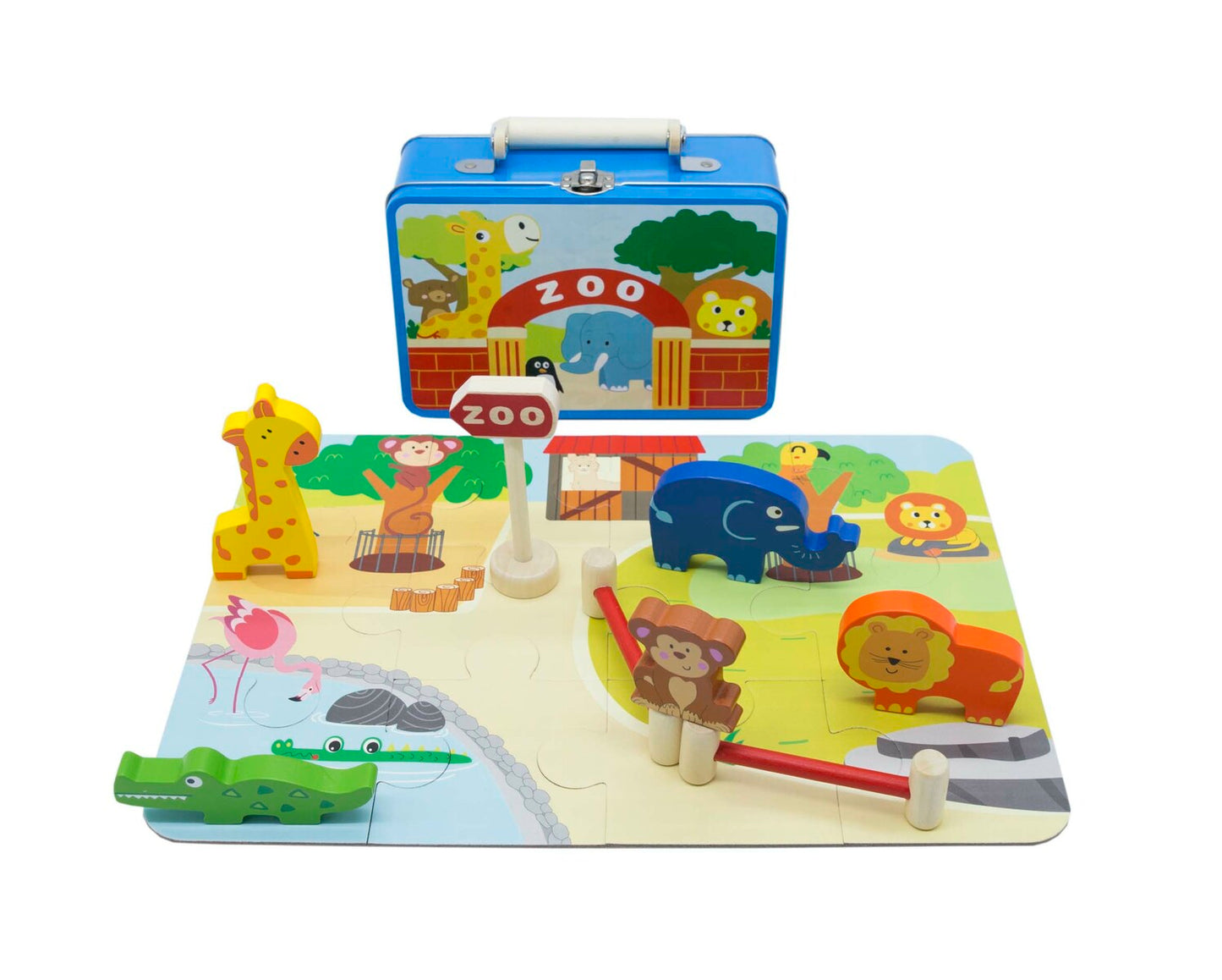 Zoo Playset In Tin Case