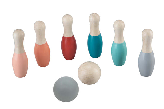 Wooden Bowling Set Bottom Coloured