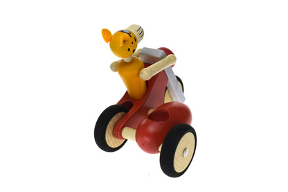 Retro Motor Tricycle With Cute Leopard Driver Red - Large