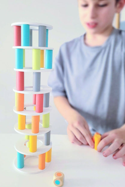 Wooden Pisa Tower Balancing Game