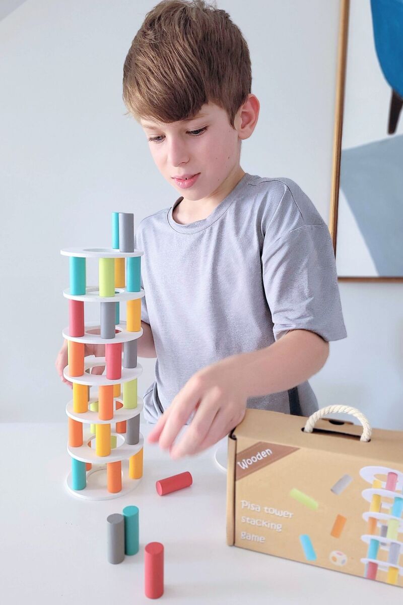 Wooden Pisa Tower Balancing Game