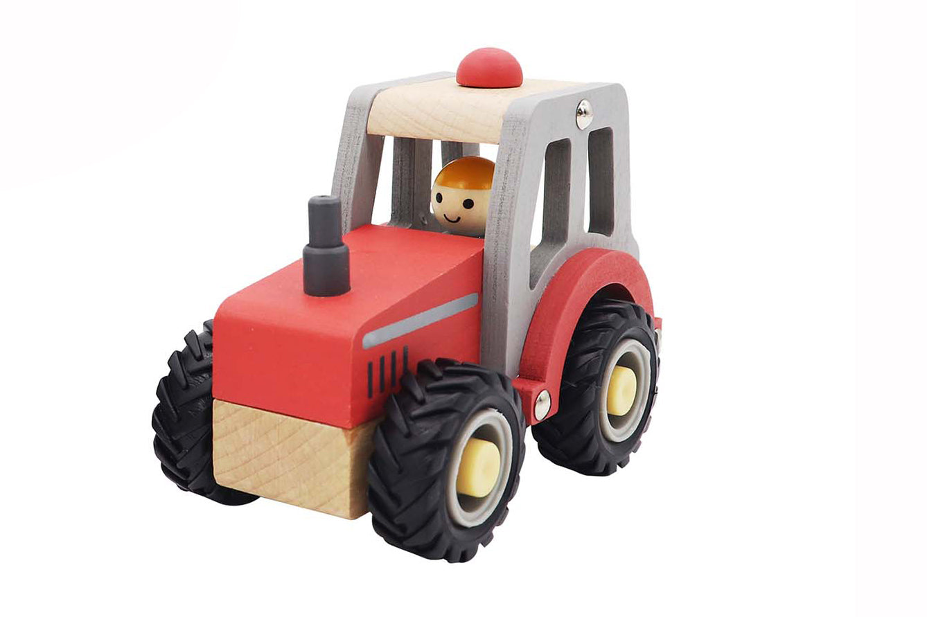 Calm & Breezy Tractor With Rubber Wheels Red