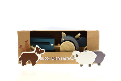 Wooden Tractor With Sheep Dog