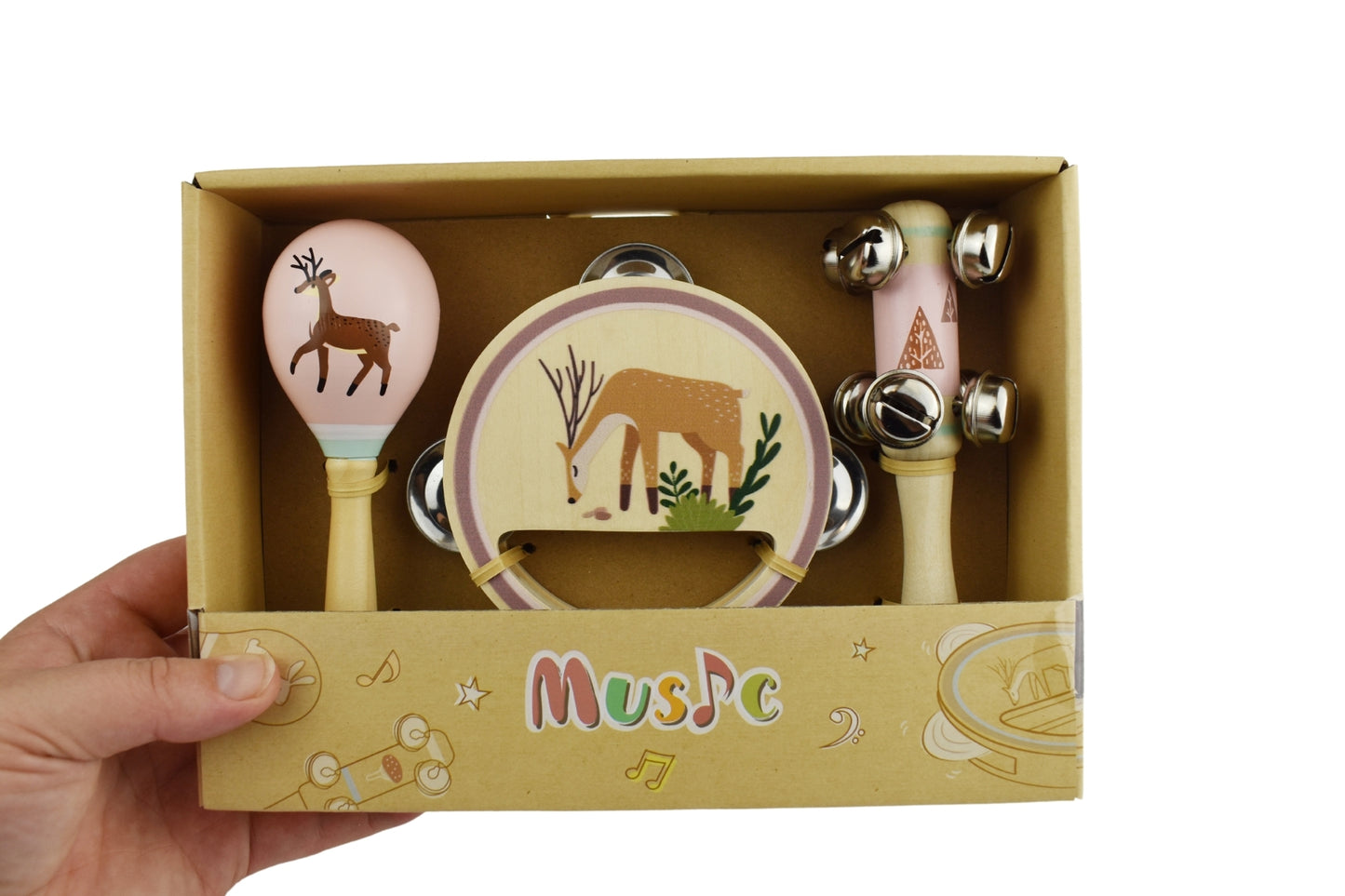 Calm & Breezy Deer Wooden 3Pcs Musical Set