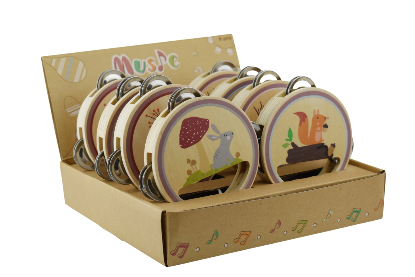 Calm & Breezy Woodland Wooden Tambourine