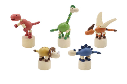 Wooden Dancing Dinosaur Set Of 5