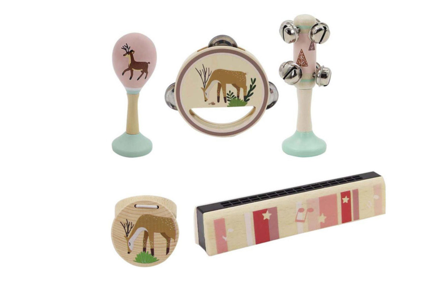 Calm & Breezy Deer Wooden 5Pcs Musical Set