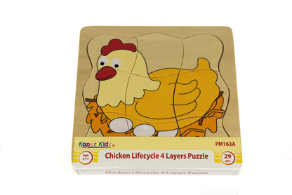 Chicken Lifecycle 4 Layers Puzzle Board