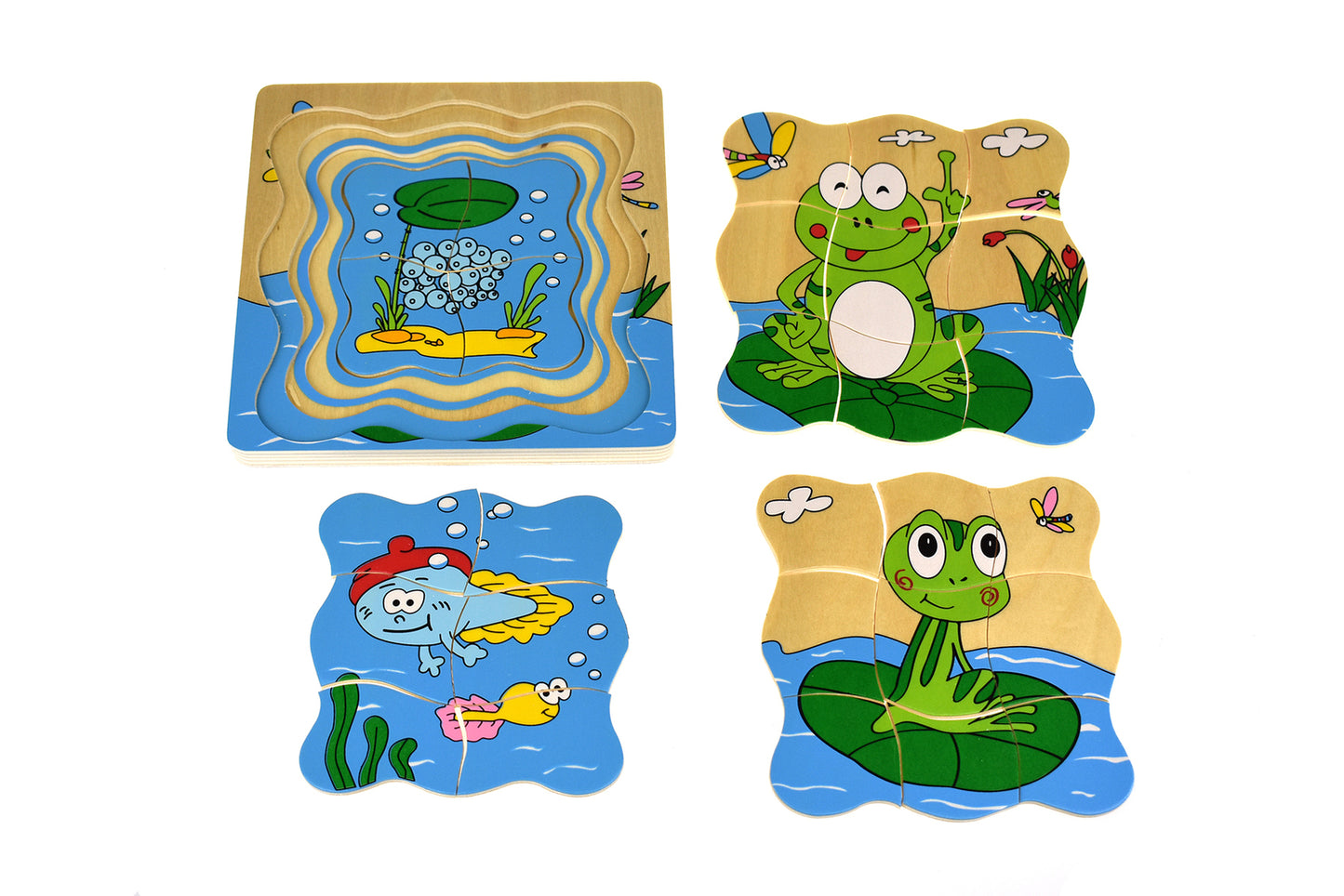 Frog Lifecycle 4 Layers Puzzle Board