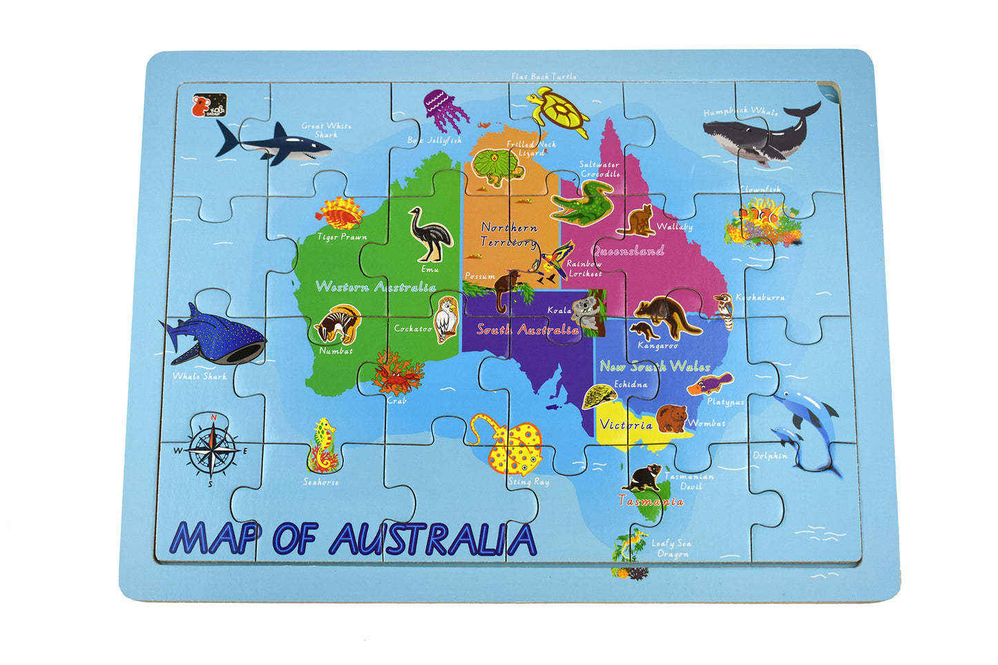 2 In 1 Australian Map Jigsaw Puzzle 24Pcs