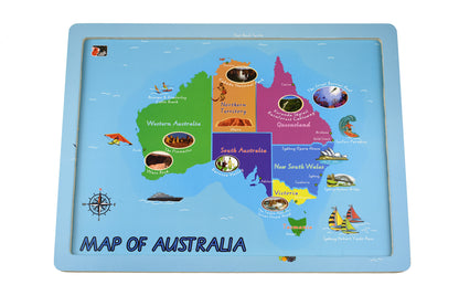 2 In 1 Australian Map Jigsaw Puzzle 24Pcs