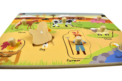 2 In 1 Australian Farm Peg Puzzle