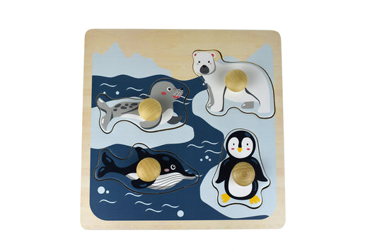 Polar Animal Large Peg Puzzle