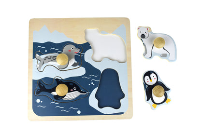 Polar Animal Large Peg Puzzle