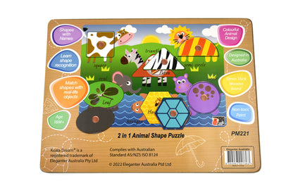 2 In 1 Animal Shape Peg Puzzle