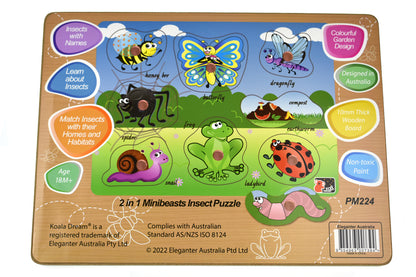 2 In 1 Minibeasts Insect Peg Puzzle