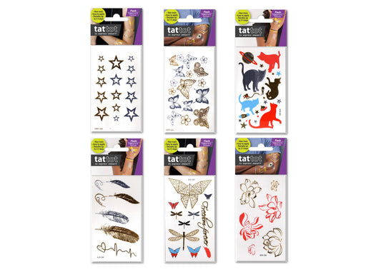 Price For 6 Assorted Temporary Tattoo Metallic Freedom Forever