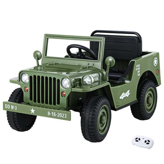 Rigo Kids Ride On Car Off Road Military Toy Cars 12V Olive