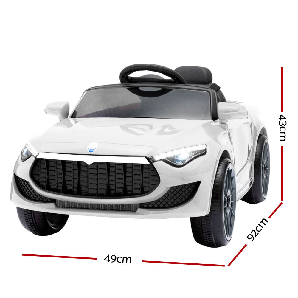 Rigo Kids Ride On Car Electric Toys 12V Battery Remote Control White MP3 LED