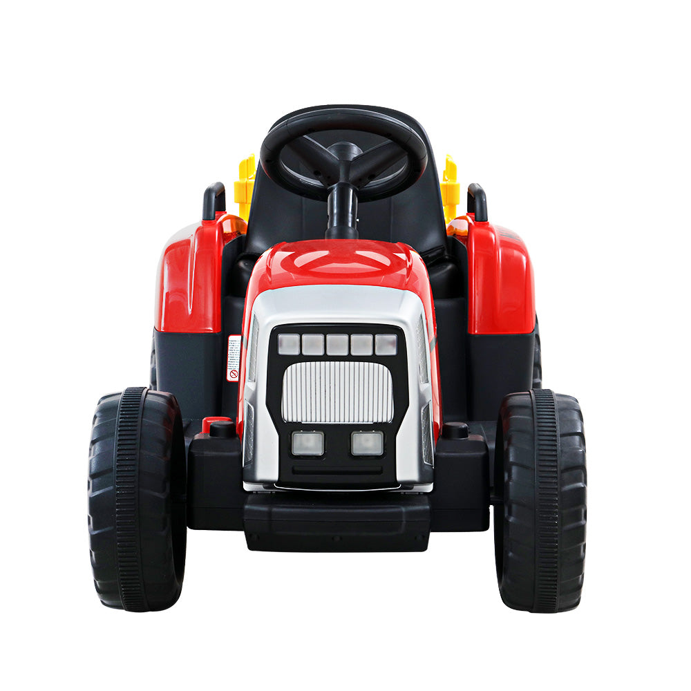 Rigo Ride On Car Tractor Trailer Toy Kids Electric Cars 12V Battery Red