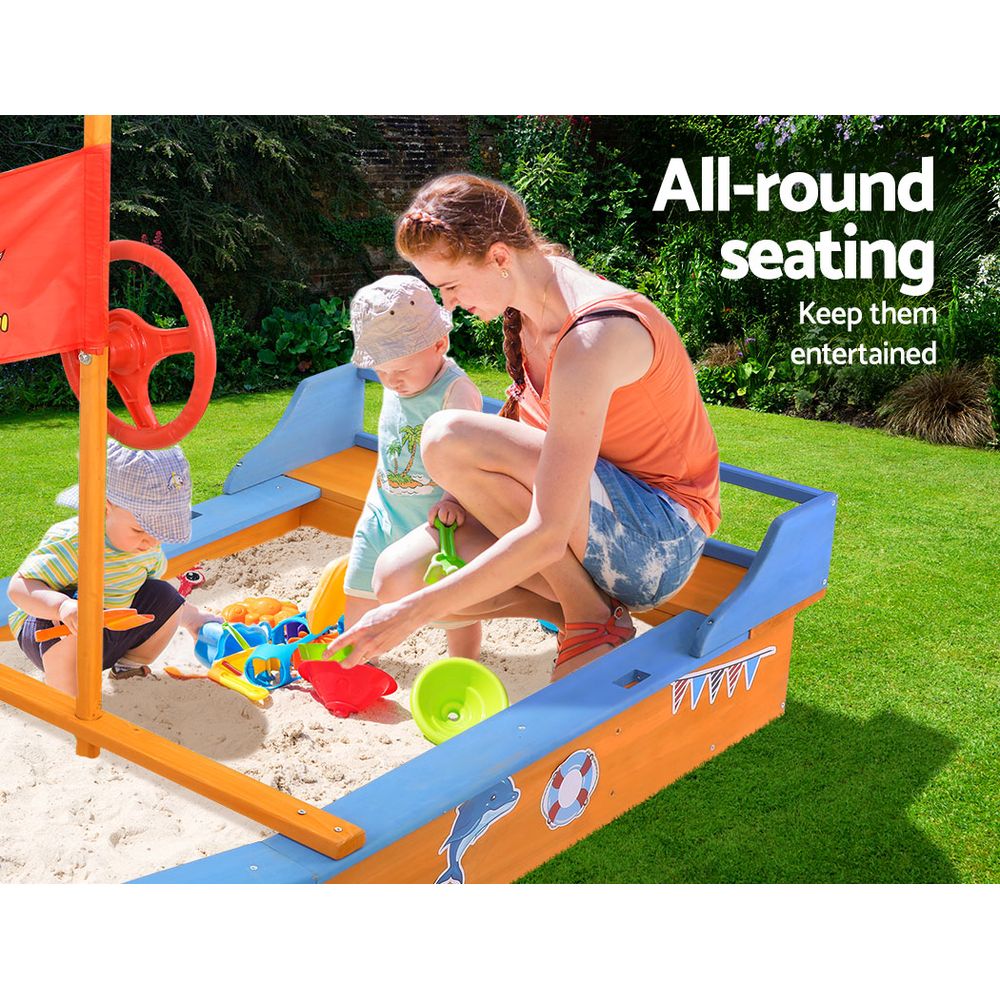 Keezi Boat-shaped Canopy Sand Pit