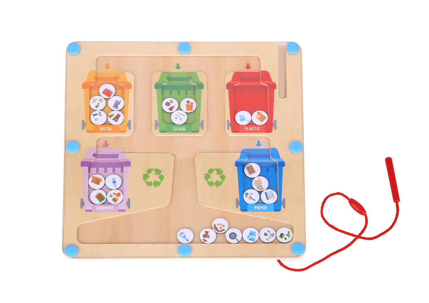 Recycling Magnetic Maze Sorting Game