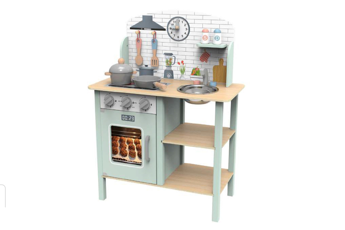 Wooden Play Kitchen Set