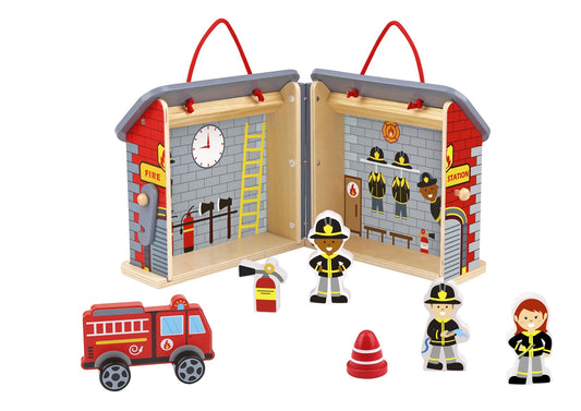 Fireman Playset With Carry Box